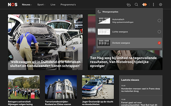 NOS heeft nu donkere modus-functie voor website